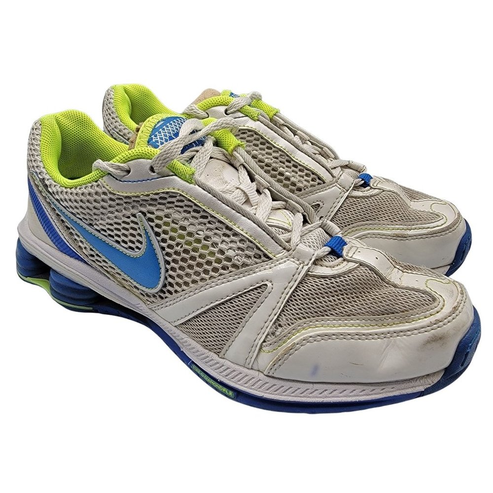 Nike Shox Diamond Flex Womens 5 Silver Blue Athletic Sneaker - 344949-141